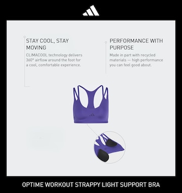 Bustier Soutien-gorge de sport 'Optime Workout' ADIDAS PERFORMANCE en violet