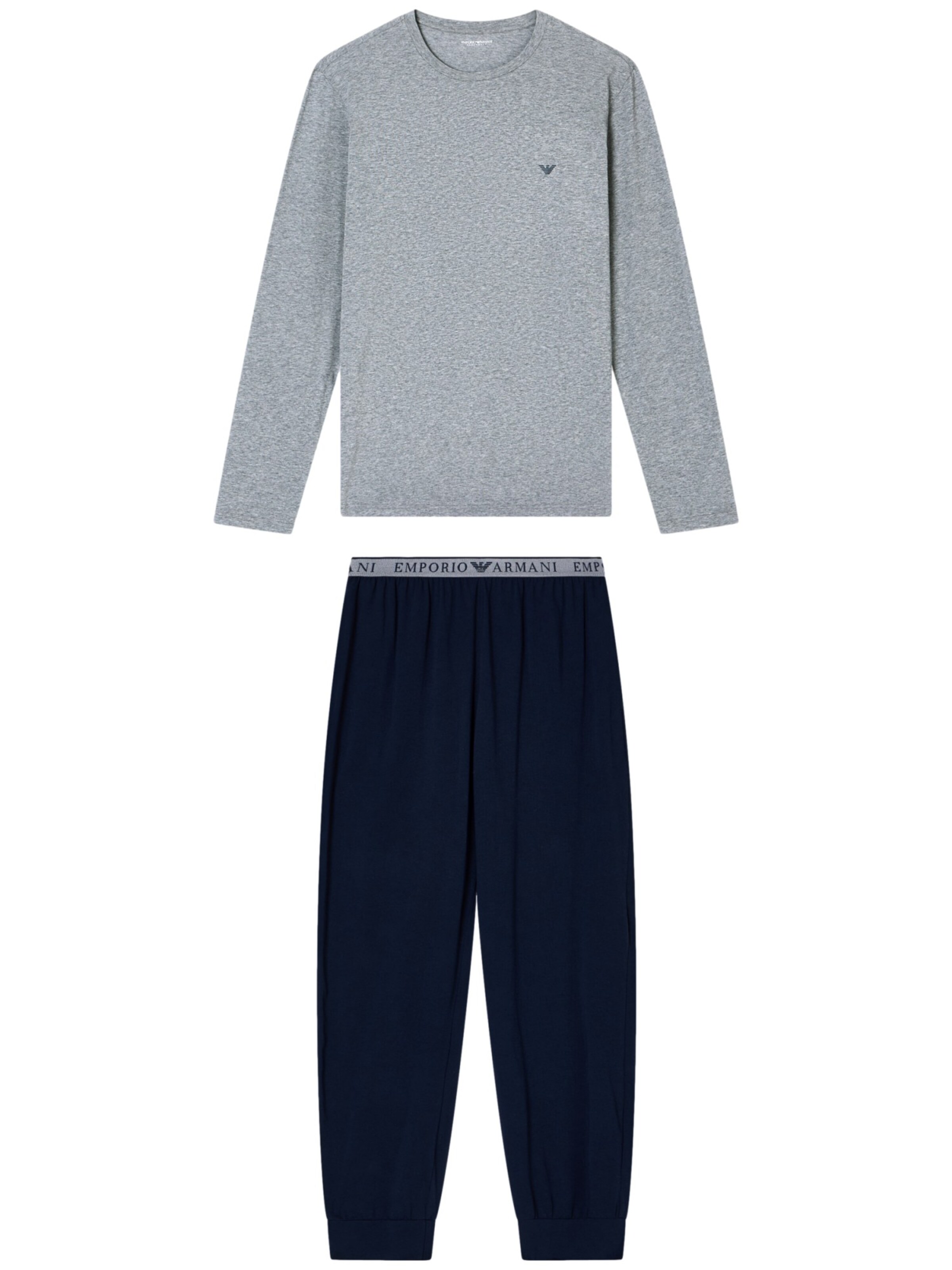 Pigiama lungo di Emporio Armani in grigio: frontale