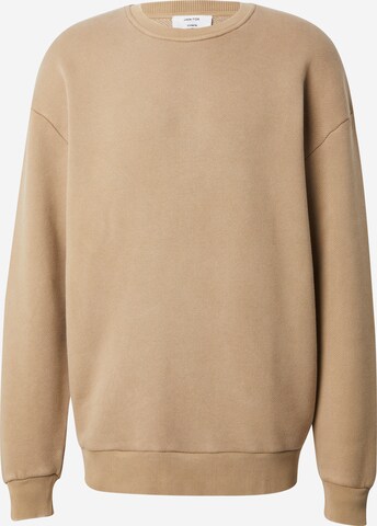 DAN FOX APPAREL Sweatshirt 'The Essential' i beige: framsida