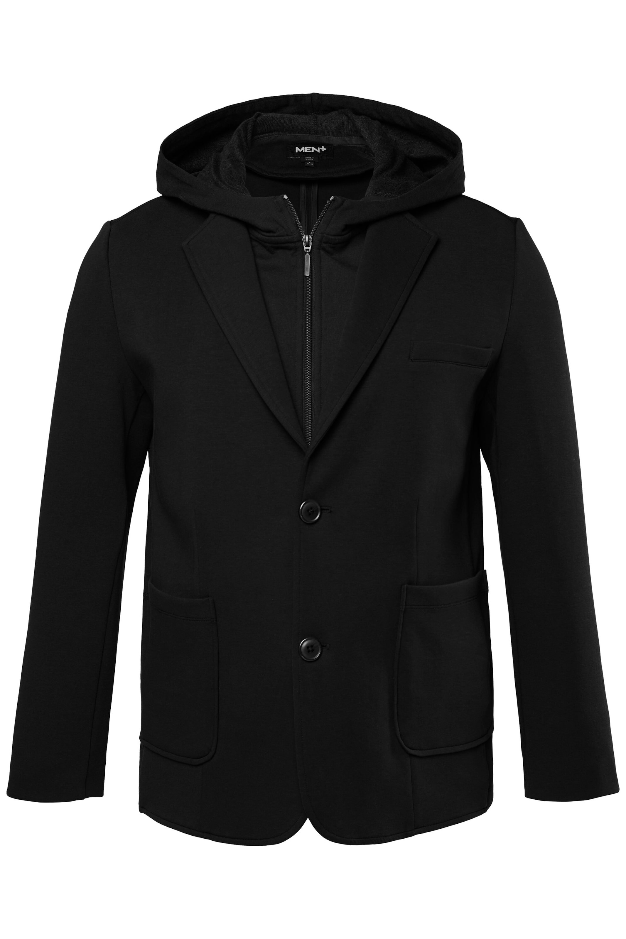 Men Plus Regular fit Colbert in Zwart: voorkant