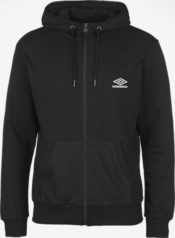 UMBRO Athletic Zip-Up Hoodie 'Diamond' in Black: front