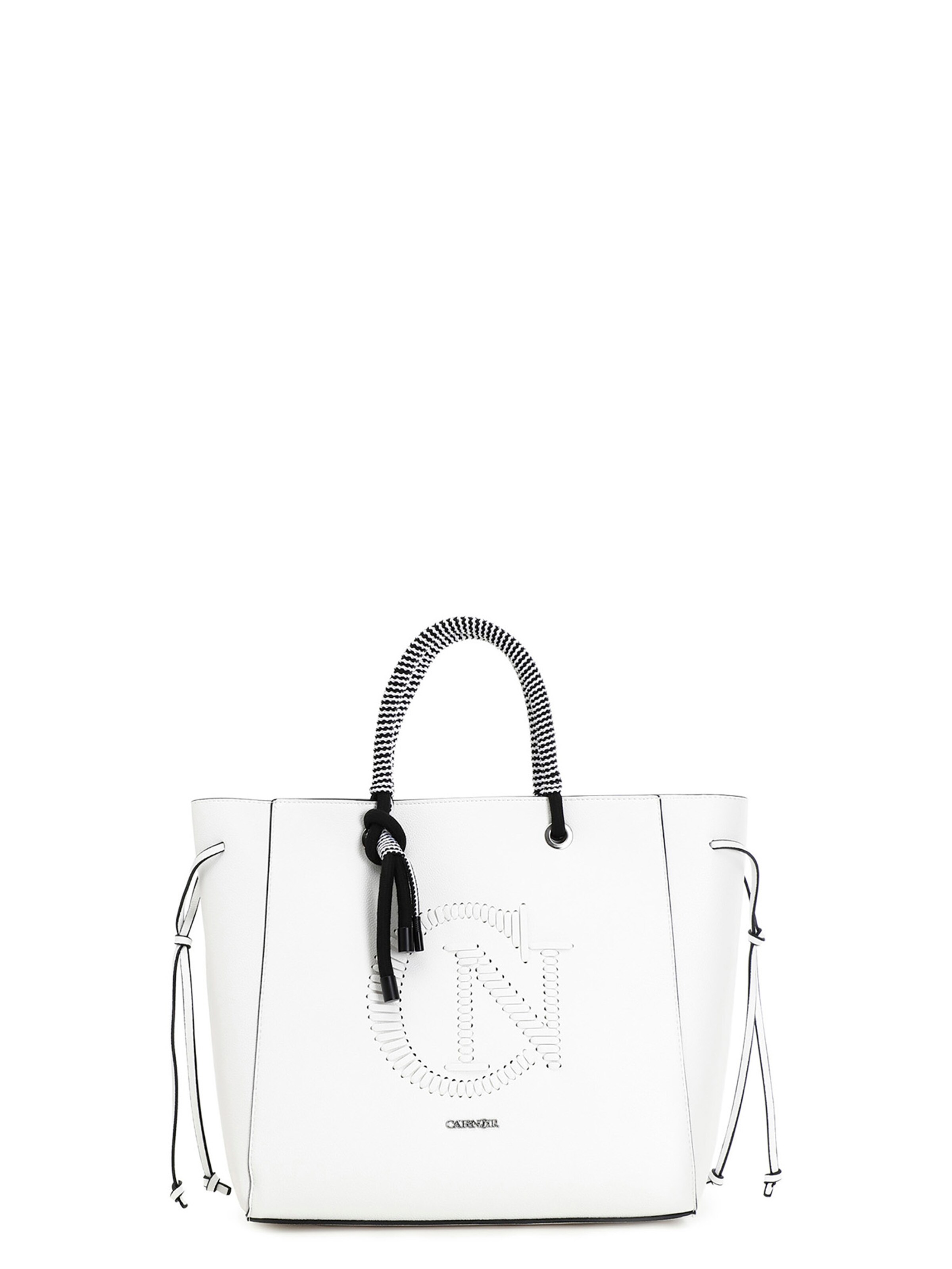 Borsa a sacco di CAFè NOIR in bianco: frontale