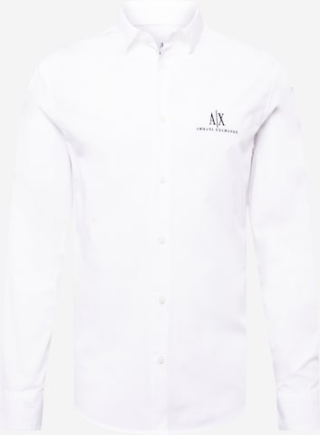 ARMANI EXCHANGE Regular fit Button Up Shirt in White: front