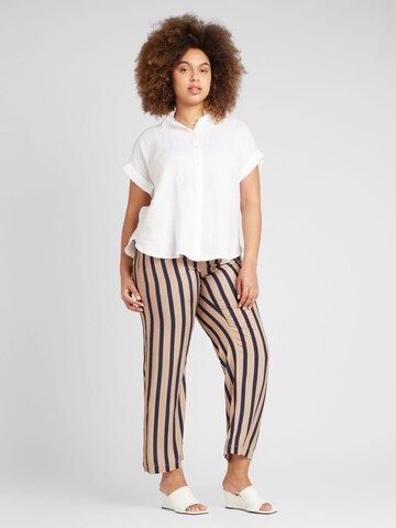 ONLY Carmakoma Regular Trousers 'CHEYENNE' in Brown