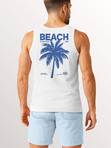 Neverless Shirt 'Beach Club Palme' in White