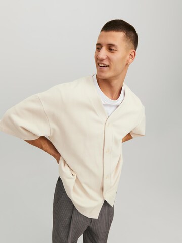 JACK & JONES Kardigan 'Team Baseball' – béžová