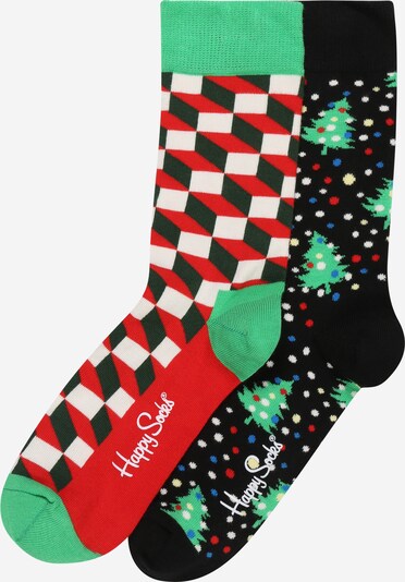 Happy Socks Chaussettes en bleu / vert gazon / rouge / noir / blanc, Vue avec produit