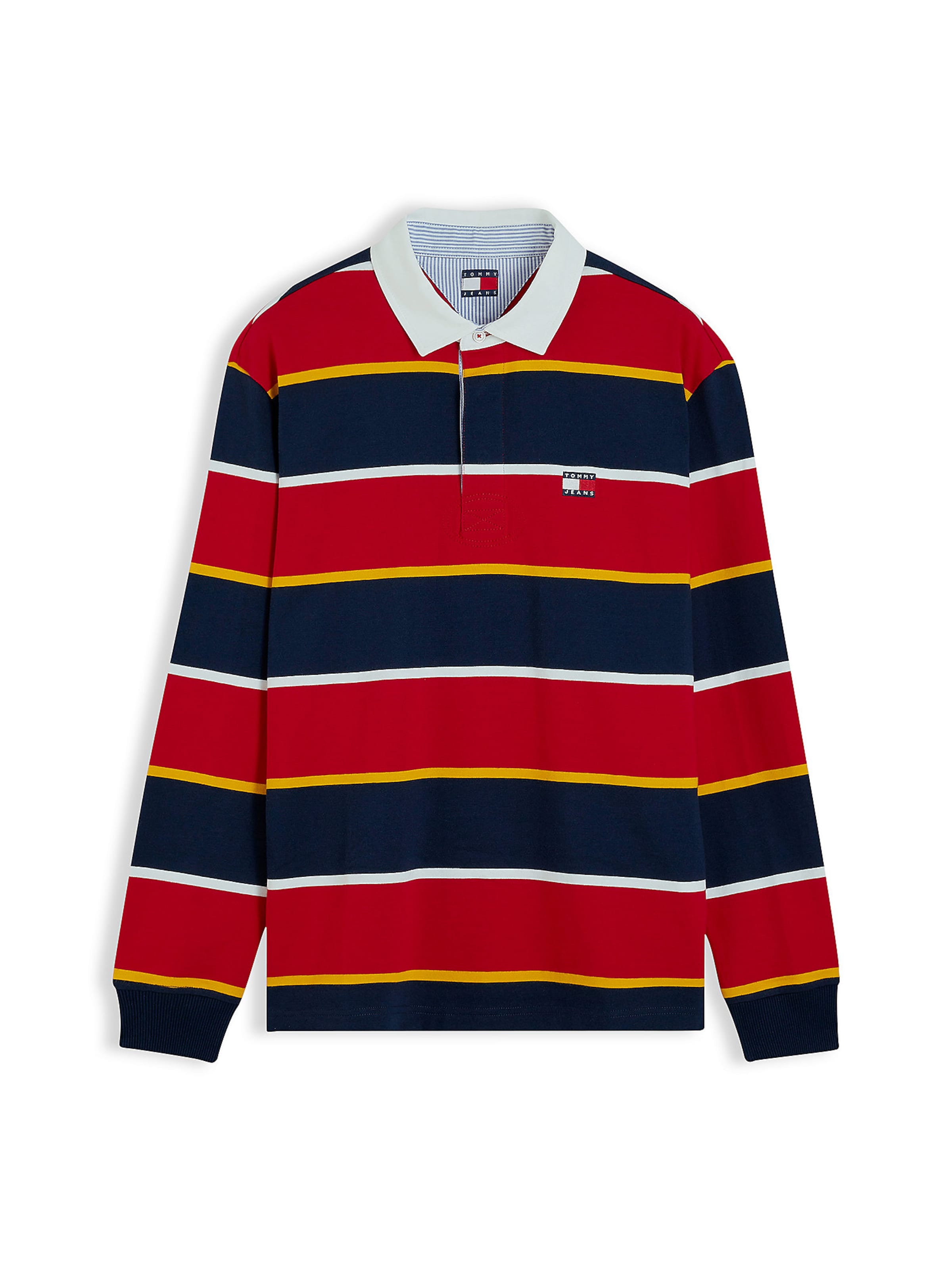 Tommy Jeans Poloshirt in XS in navy / gelb / rot / weiß, Produktansicht