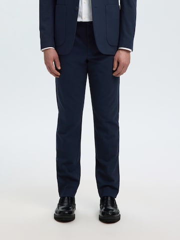 Slimfit Pantaloni cu dungă 'SLMLOMAIR' de la SELECTED pe albastru: față