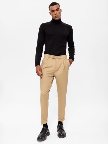 Regular Pantalon à plis Antioch en beige