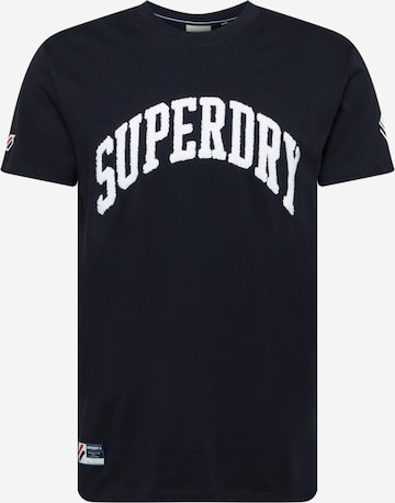 T-Shirt 'Varsity Arch Mono' Superdry en bleu : devant