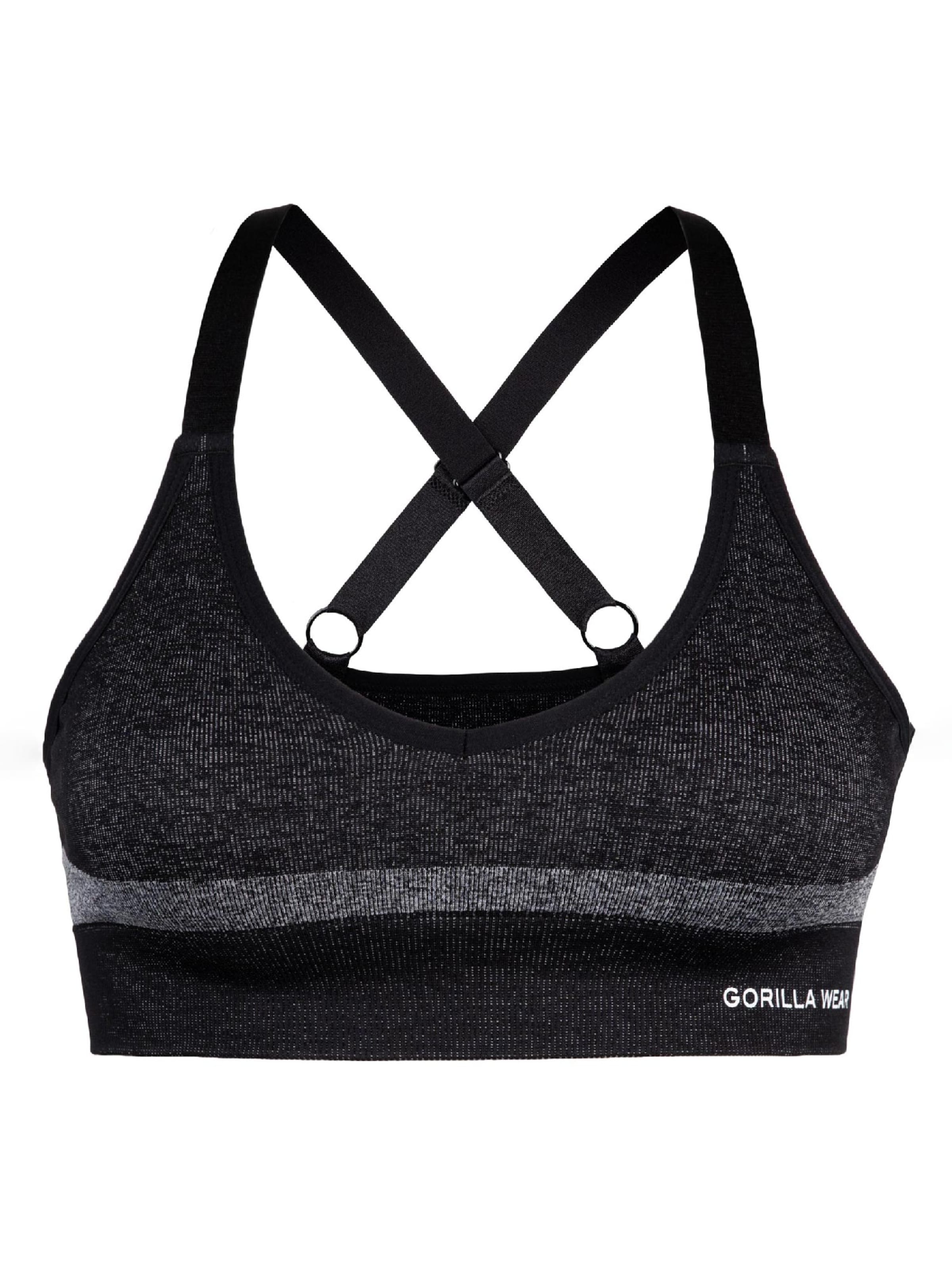Gorilla Wear Bustier Sport-BH 'Selah' in Schwarz: Vorderseite