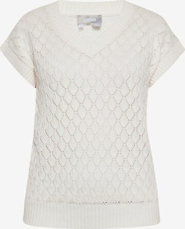 Usha Knitted Vest in White: front