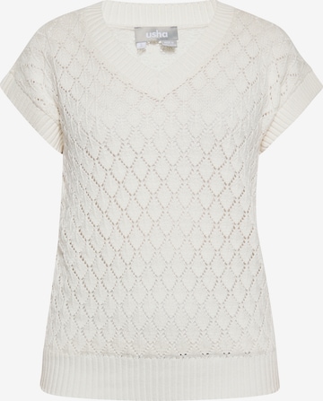 Usha Knitted Vest in White: front