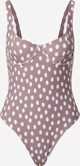 Abercrombie & Fitch Badeanzug in mauve / weiß, Produktansicht