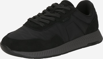 Sneaker bassa 'Titanium' di BOSS in nero: frontale