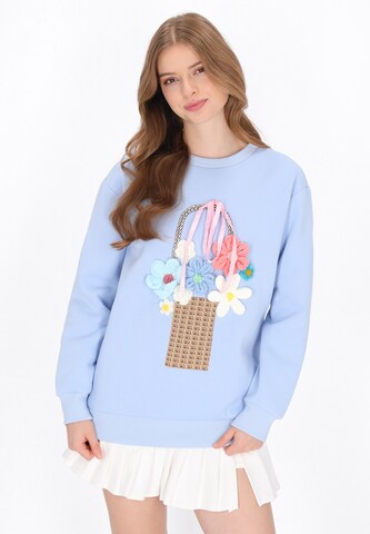Sweat-shirt MYMO en bleu : devant