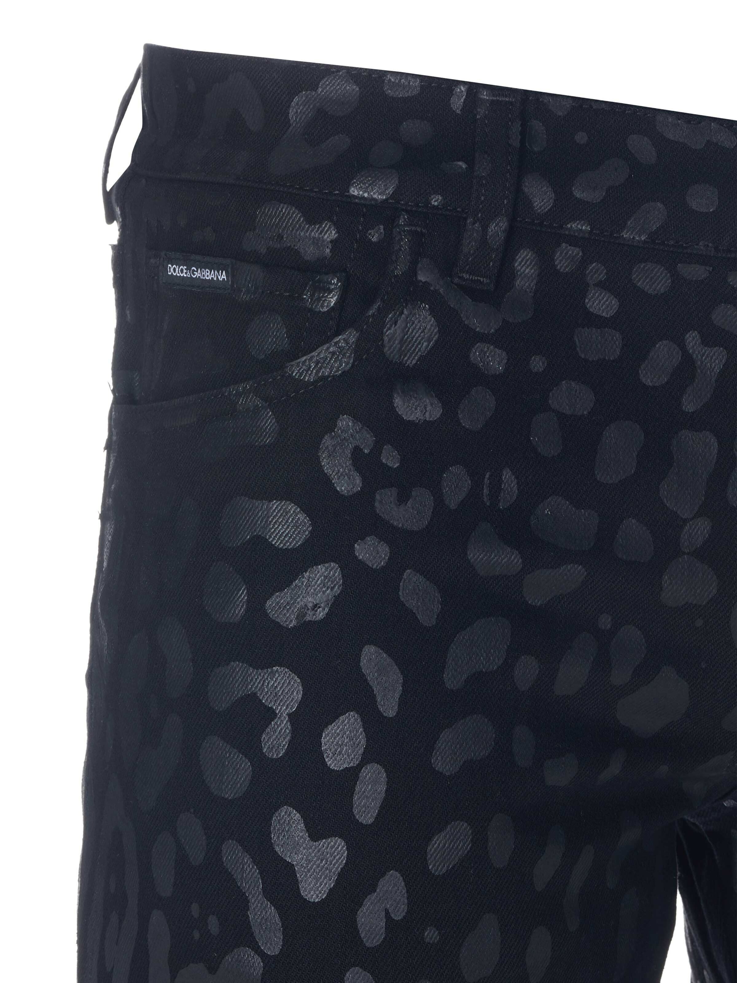 DOLCE & GABBANA Slimfit Jeans in Zwart