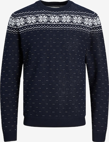 JACK & JONES Sweater 'XMAS' in Blue: front