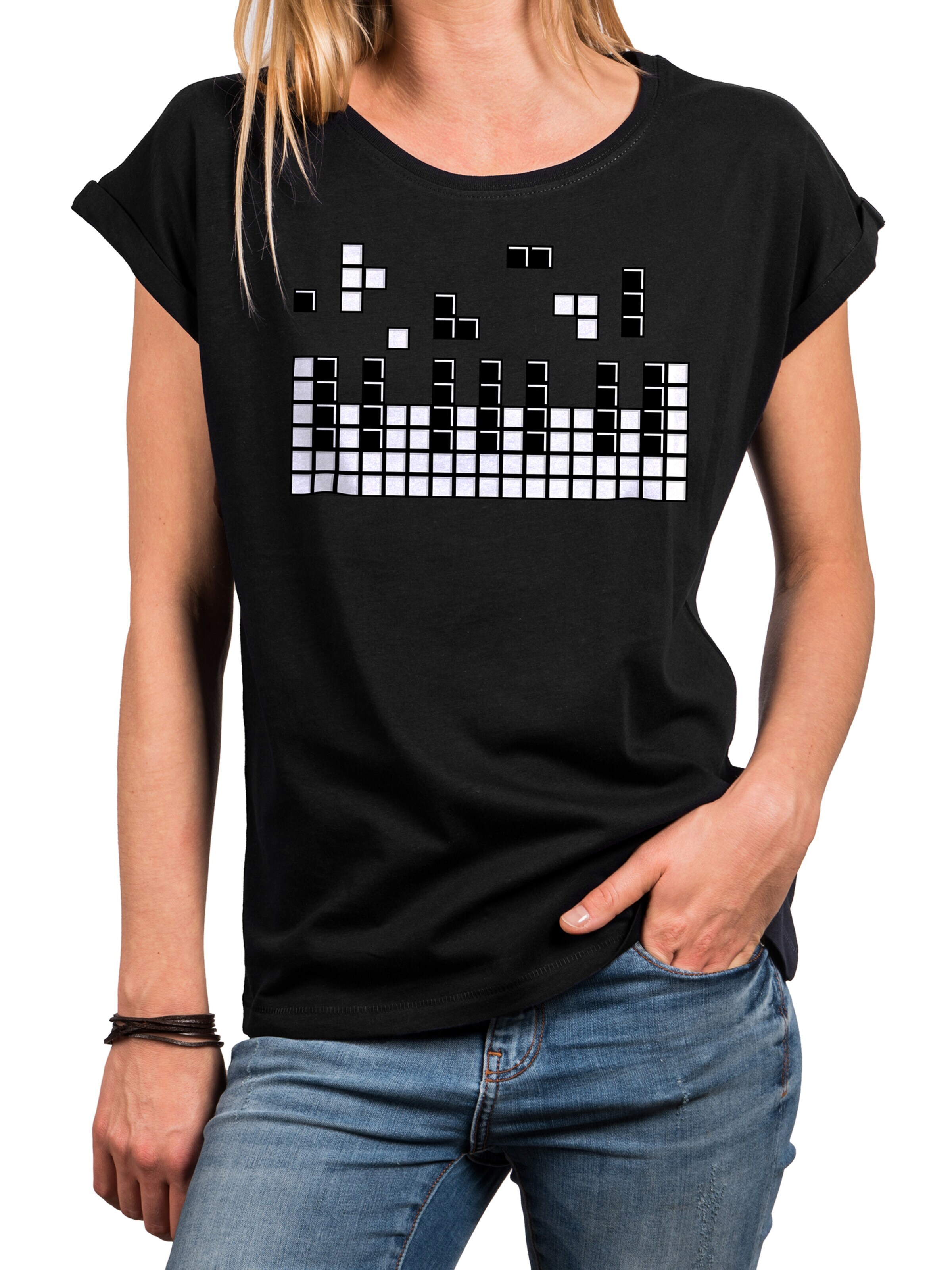 MAKAYA Shirt 'Piano' in Black