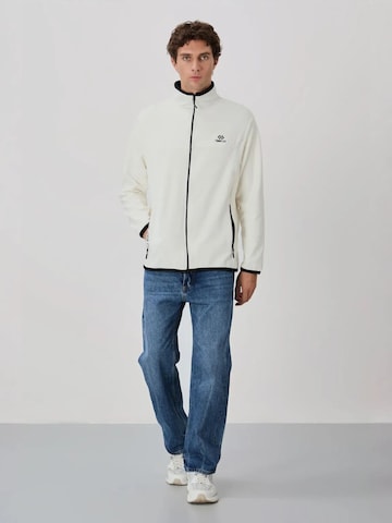 Tommy Life Fleece jas in Wit