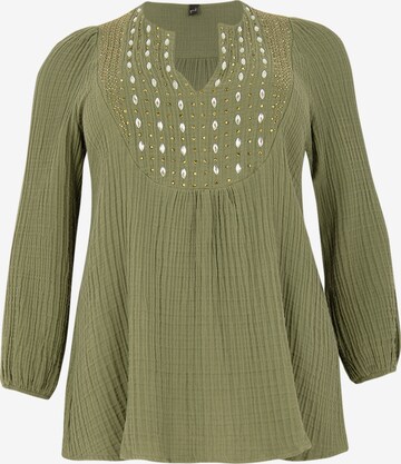 Yoek Blouse in Green: front