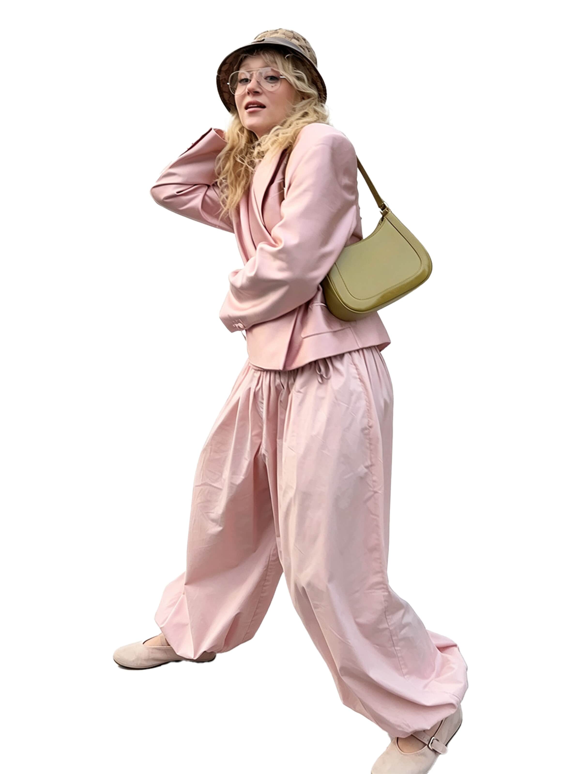 KoJooin Szeroka nogawka Spodnie 'Damen Baumwollweite Lässige Culotte Hose – Modische, lockere Laternenhose für entspannte Looks' w kolorze różowy