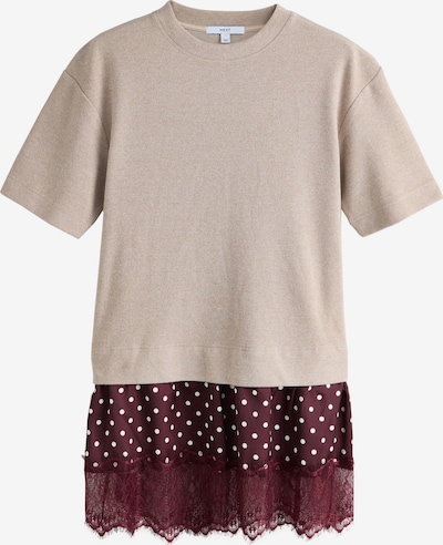 34 dydžio Megzta suknelė iš Next, spalva – smėlio spalva / vyno raudona spalva / balta, Prekių apžvalga