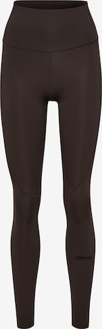 Hummel Skinny Sportbroek in Bruin: voorkant