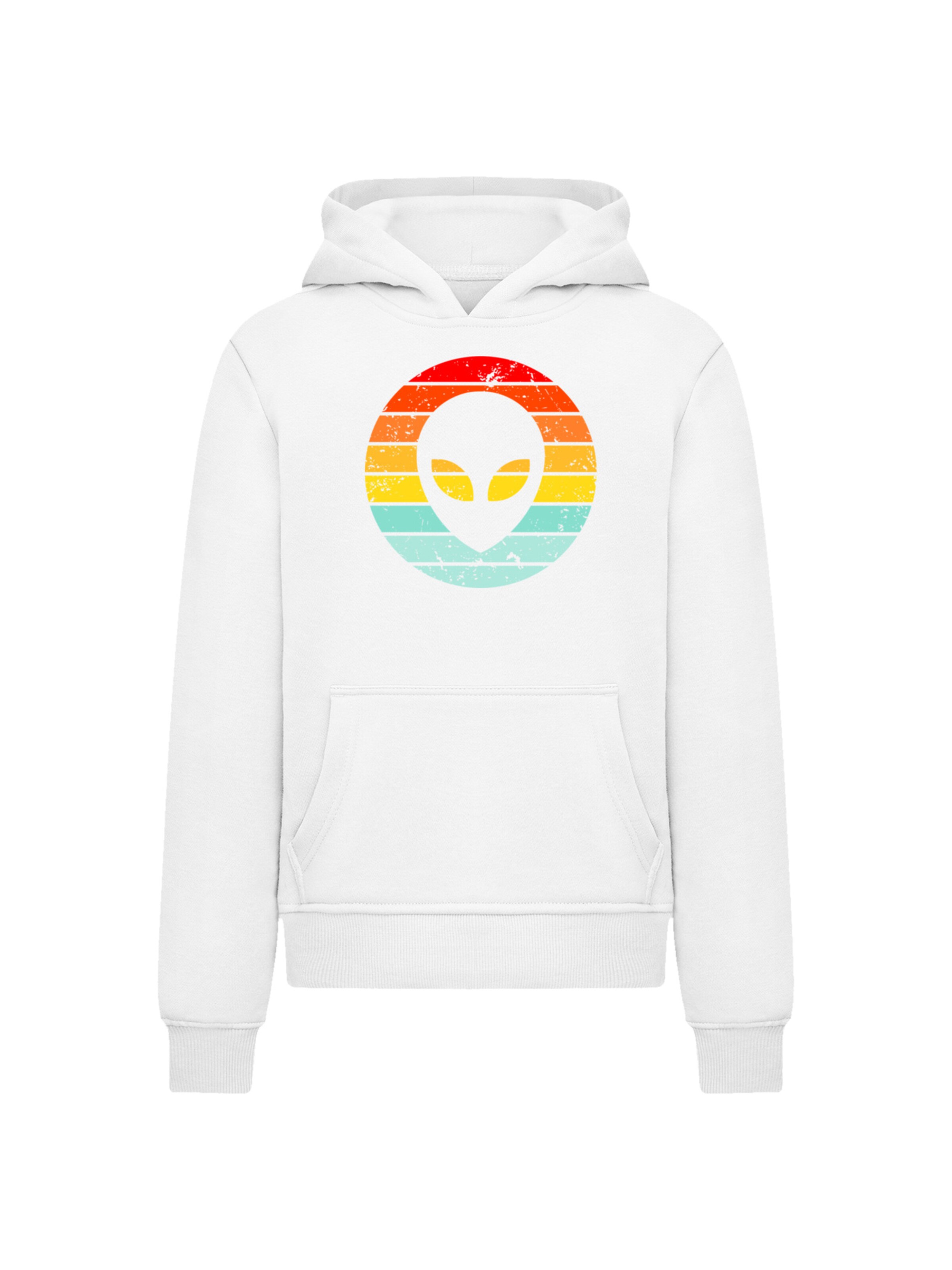 Pull-over 'Alien Retro Sonnenuntergang' F4NT4STIC en blanc : devant
