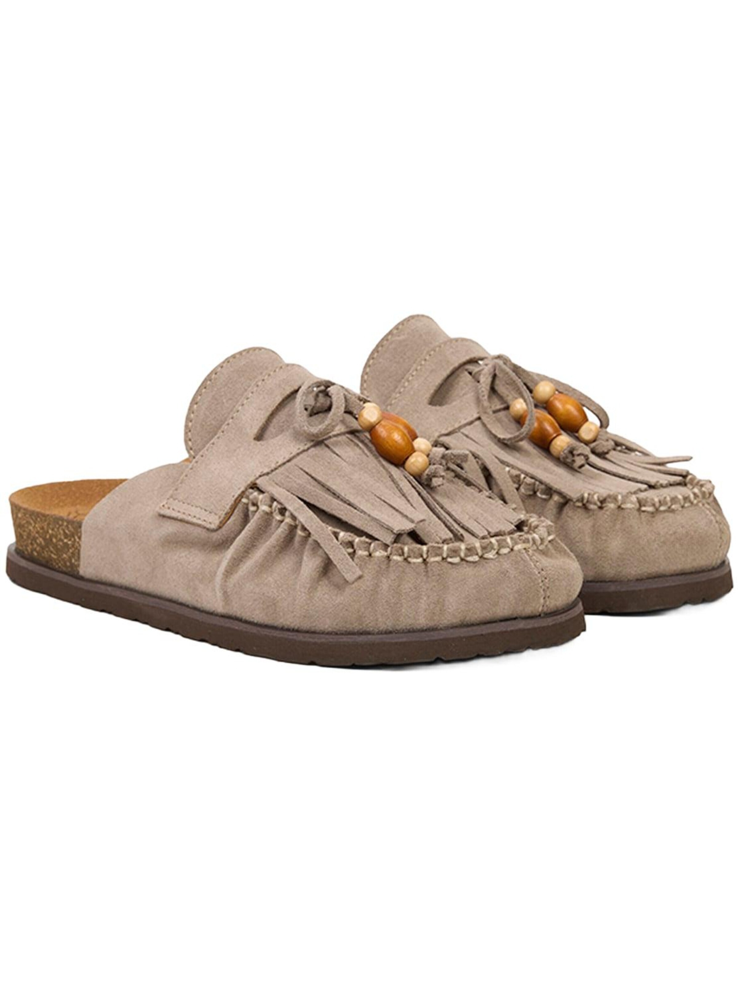 Desa Huisschoenen 'Holzschuhe' in Beige