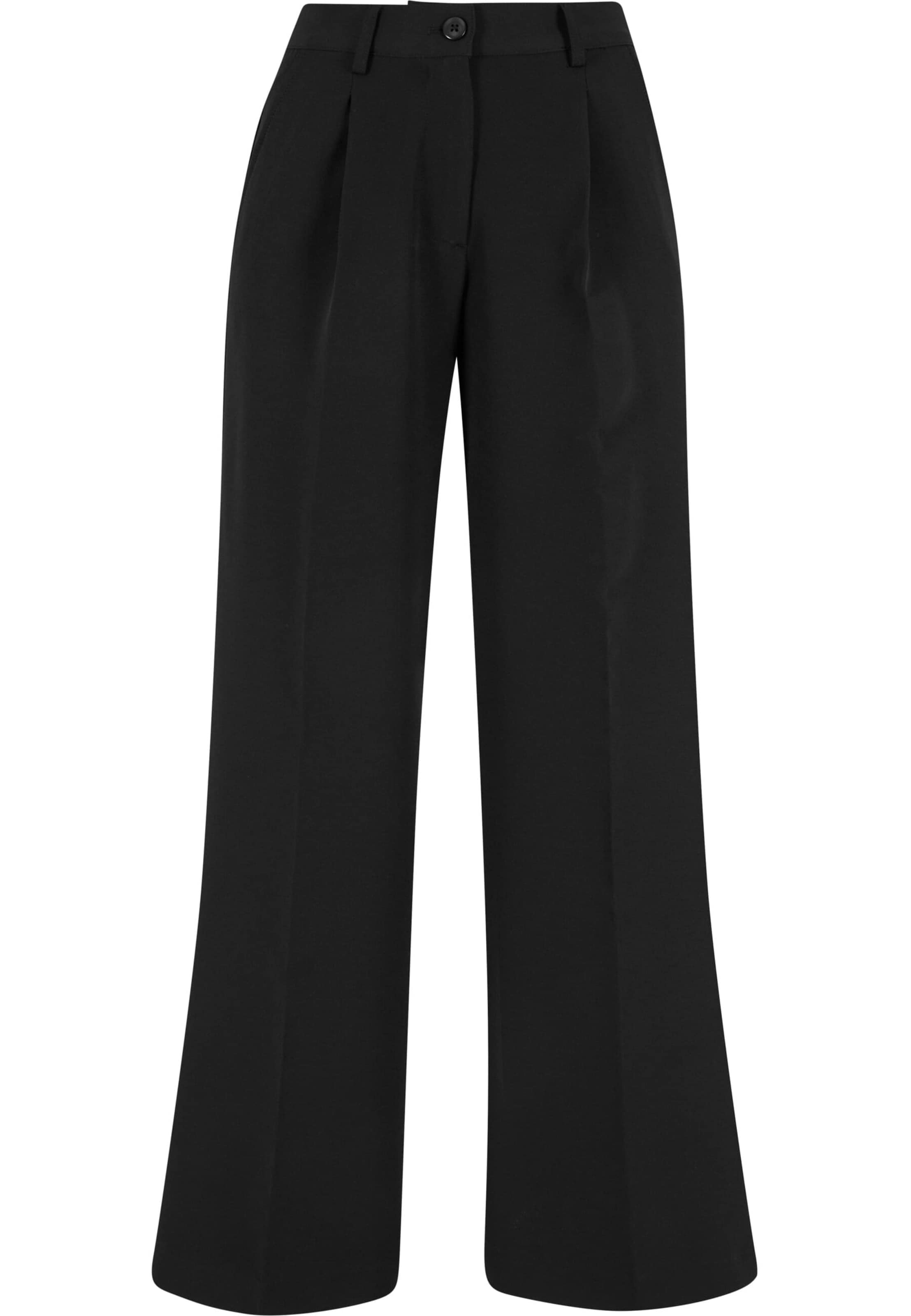 Urban Classics Široký strih Plisované nohavice - Čierna: predná strana