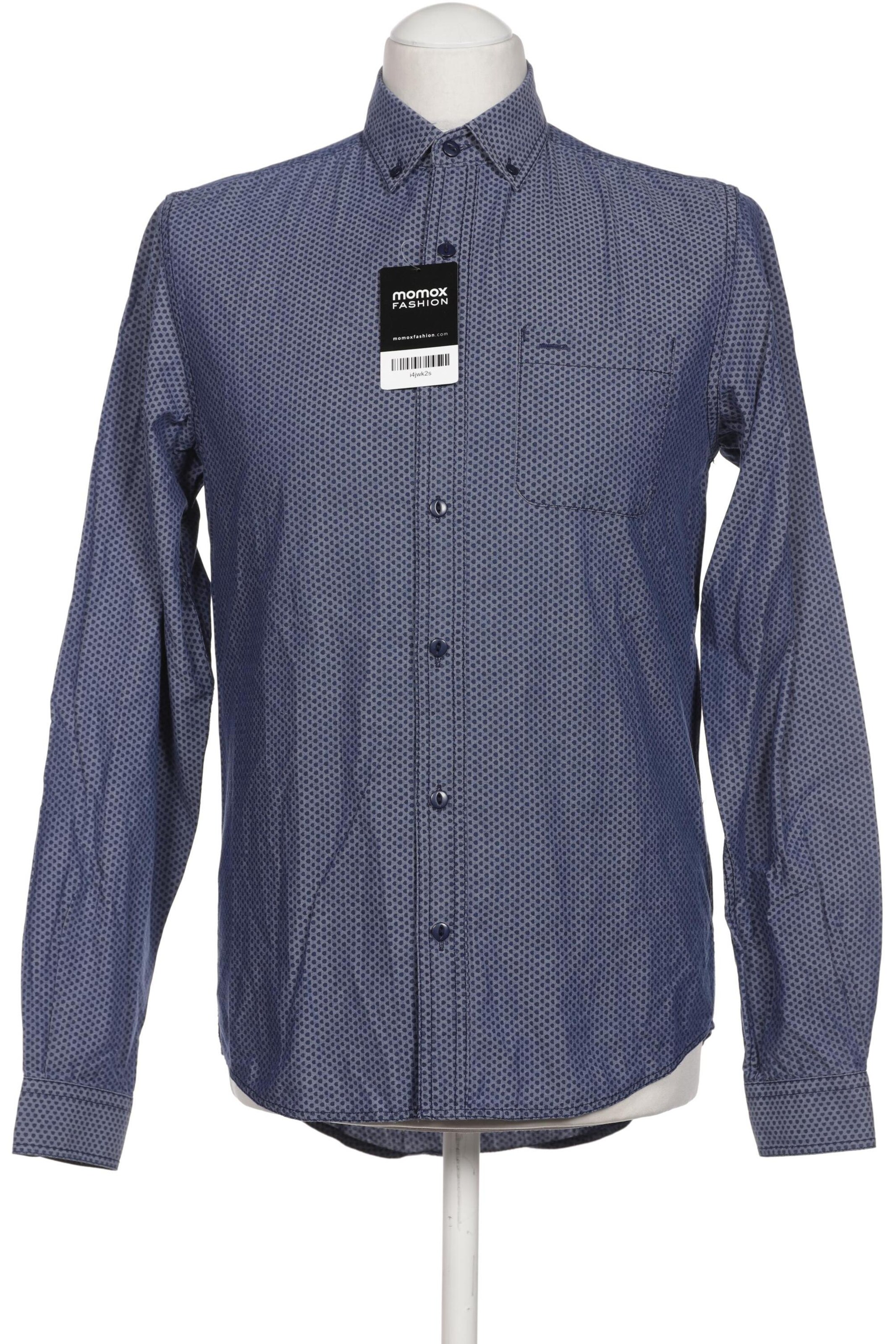 !Solid Button Up Shirt in S in Blue: front
