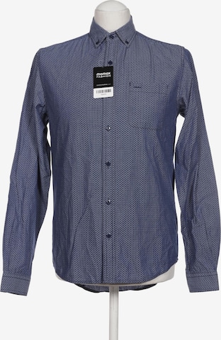!Solid Button Up Shirt in S in Blue: front