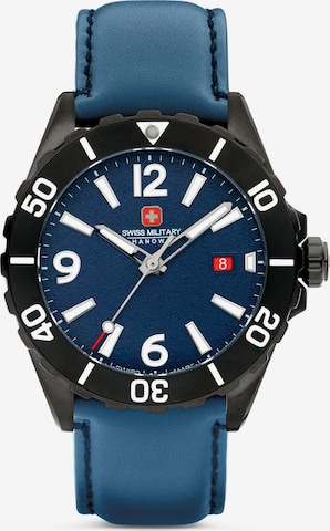 SWISS MILITARY HANOWA Analoog horloge 'CARBON PEAK' in Blauw: voorkant