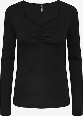 PIECES Shirt 'Ania' in Black: front