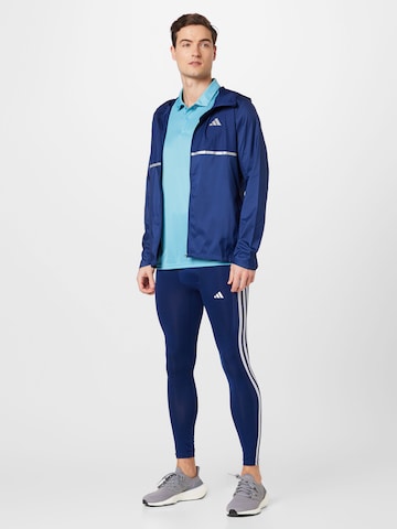 ADIDAS PERFORMANCE Skinny Sports trousers 'Techfit 3-Stripes Long' in Blue
