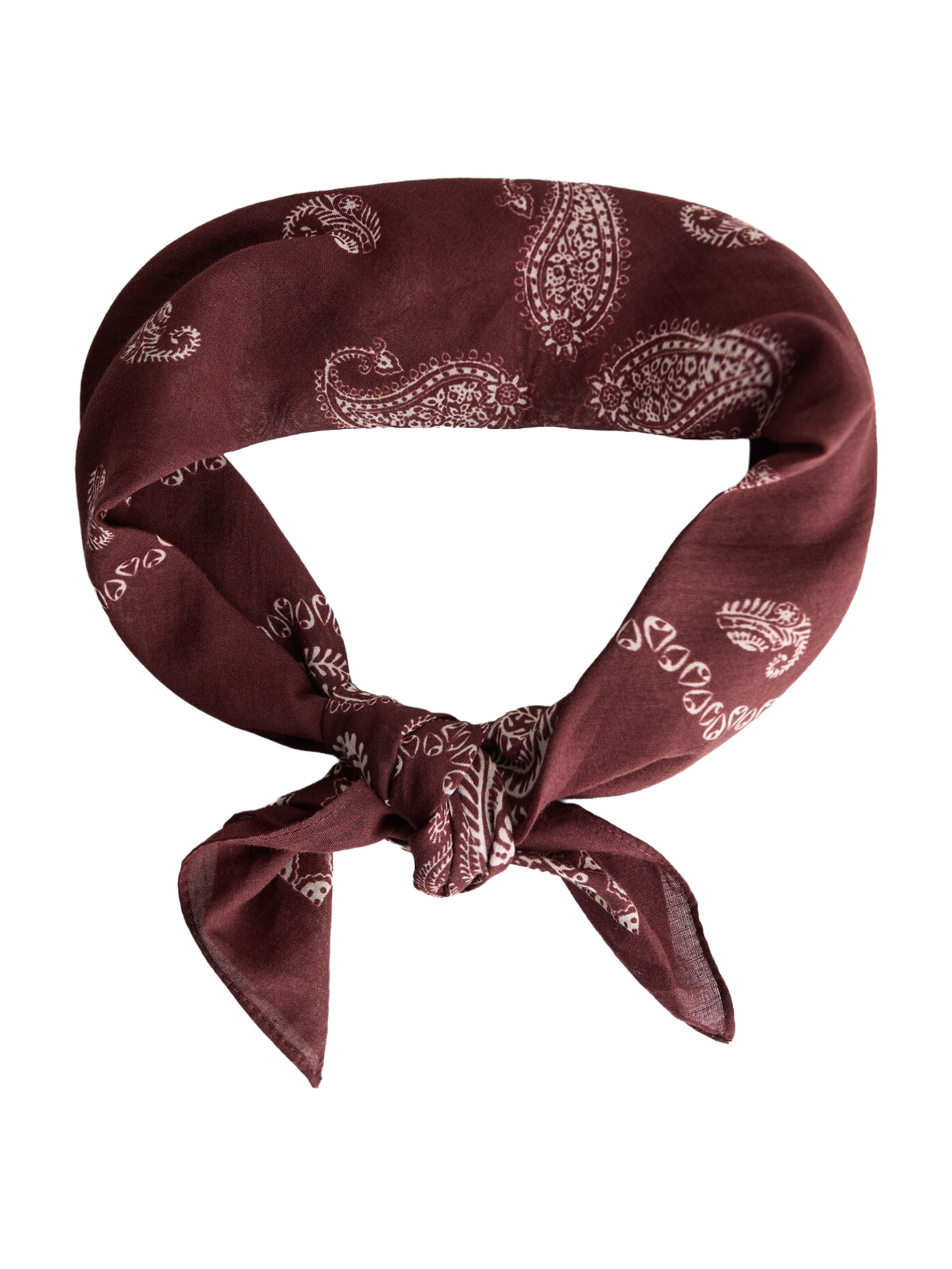 Bershka Tørklæde i mørkebrun / naturhvid, Produktvisning