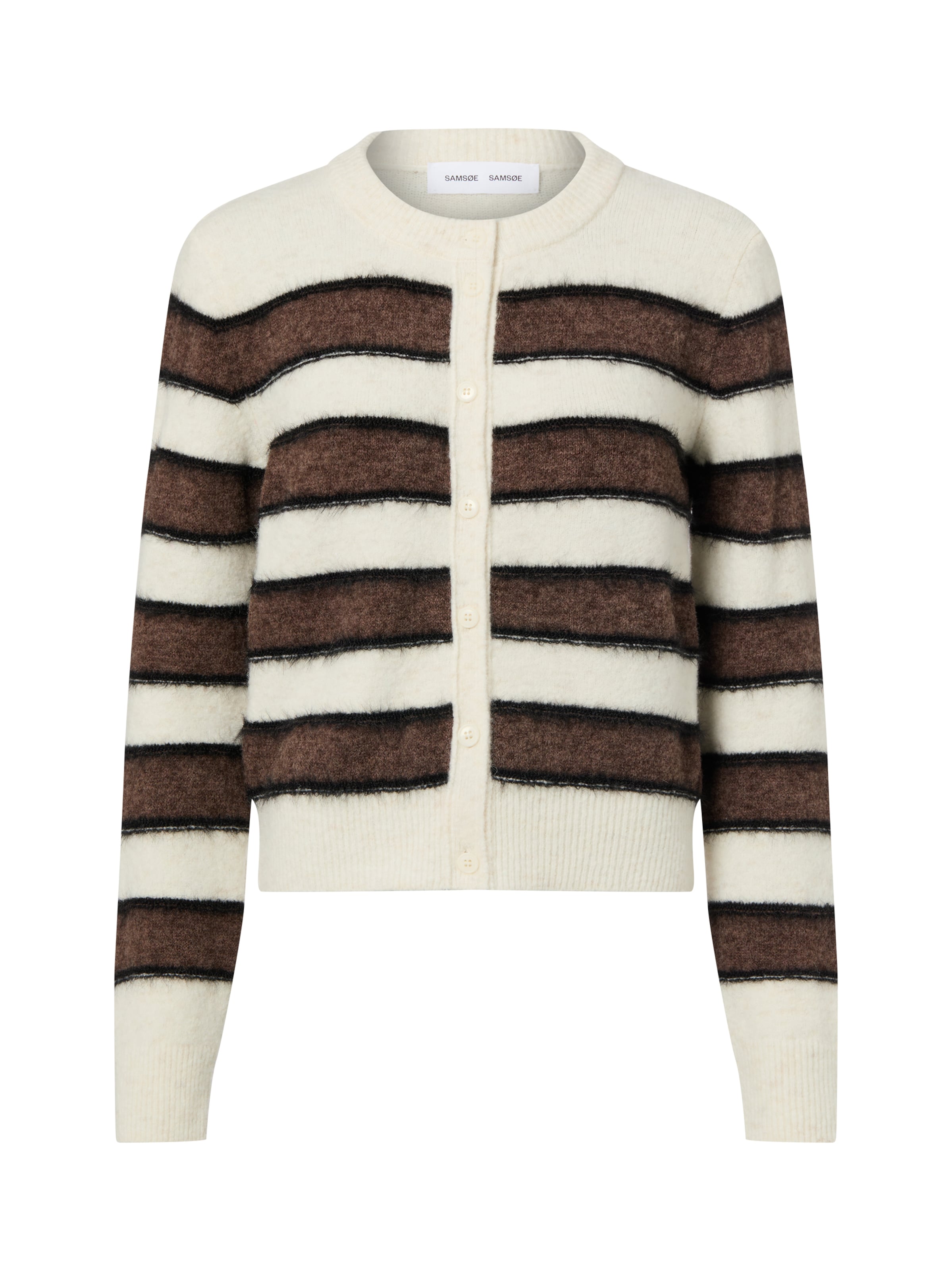 Samsøe Samsøe Gebreid vest 'Sacian' in Bruin: voorkant