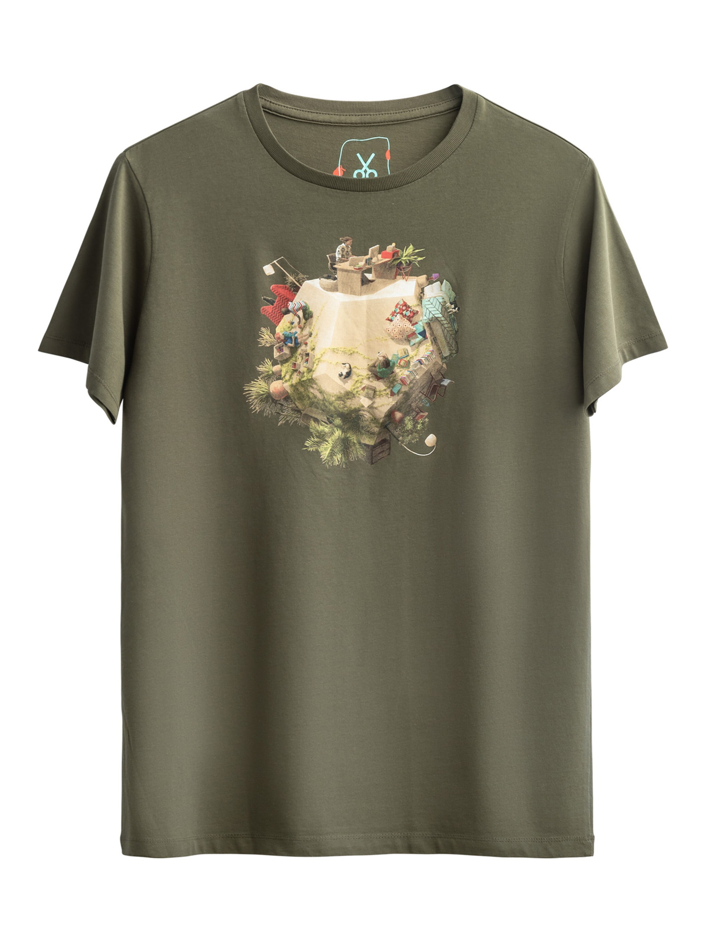 Kaft T-Shirt 'Dodecahedron' in Grün: Vorderseite