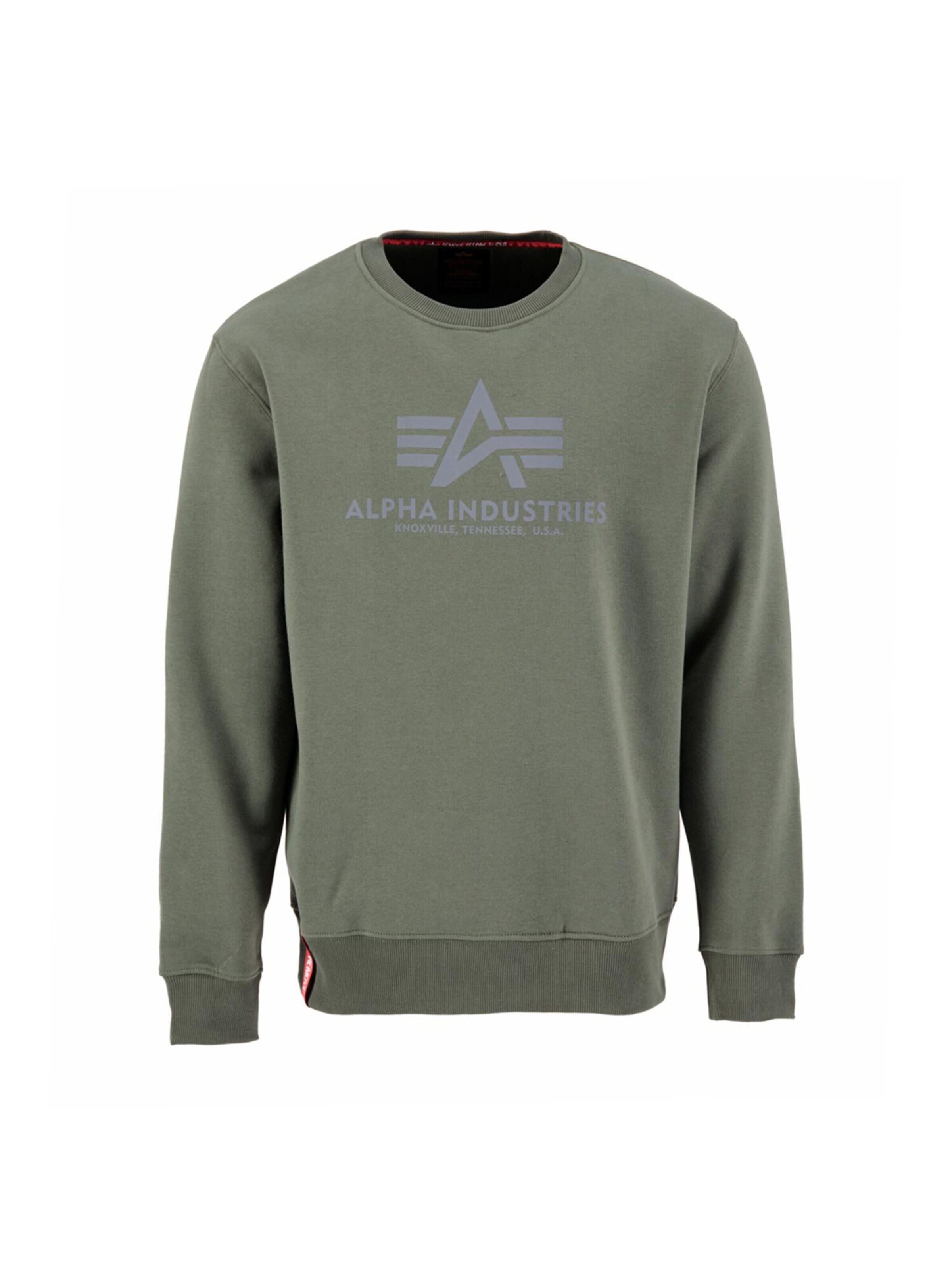 ALPHA INDUSTRIES Sweatshirt 'Basic Reflective' in Green: front