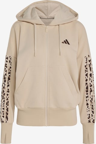 Bluză cu fermoar sport 'Seasonal Essentials' de la ADIDAS SPORTSWEAR pe bej: față