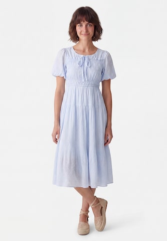 Robe Usha en bleu : devant