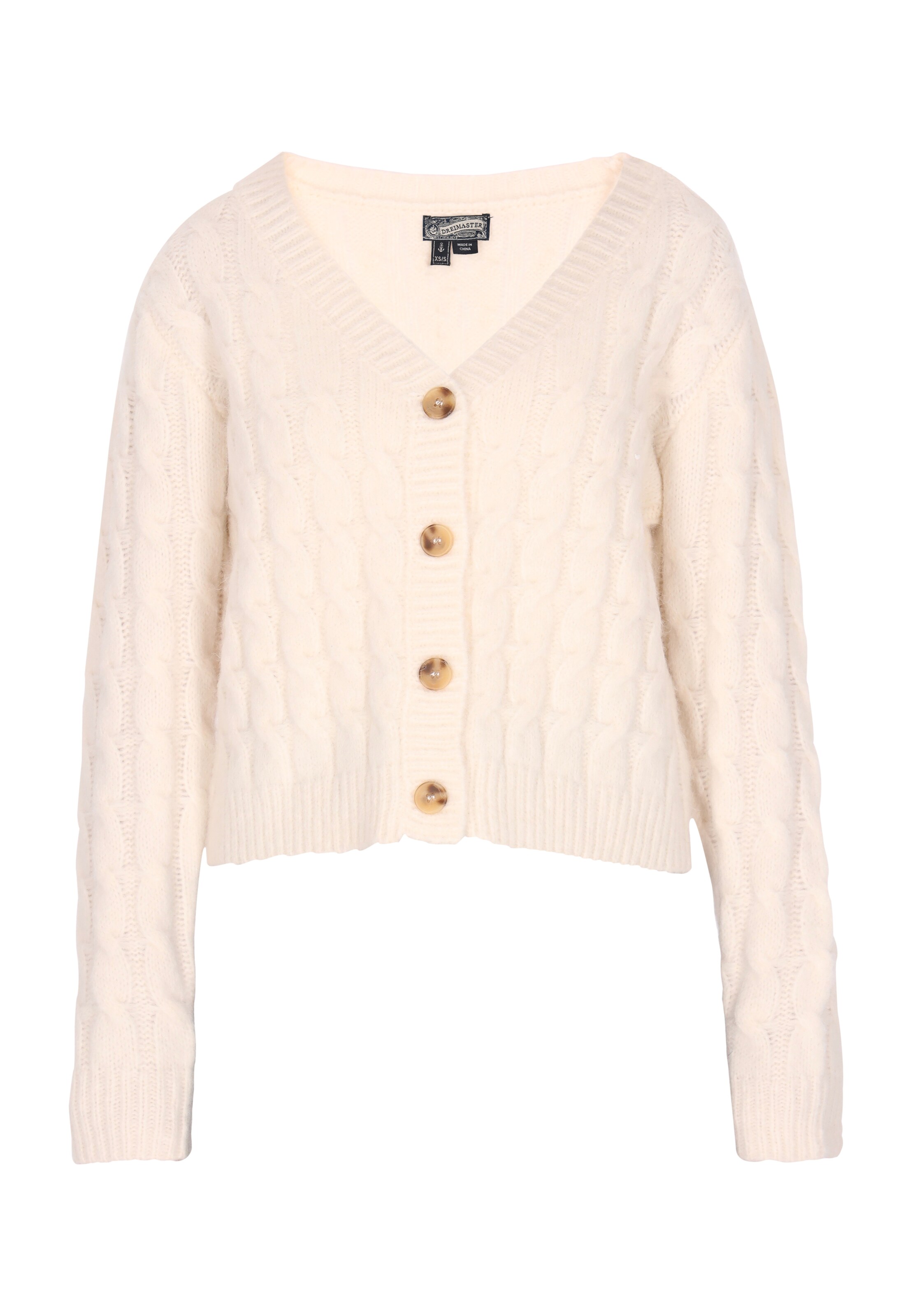 DreiMaster Vintage Knit cardigan in White: front