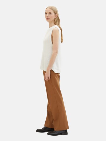 TOM TAILOR Loose fit Trousers with creases in Brown