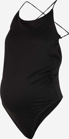 Pieces Maternity Shirt body 'MYRNA' in Zwart: voorkant