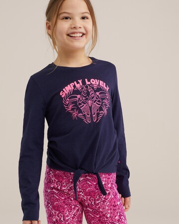 T-Shirt WE Fashion en bleu : devant