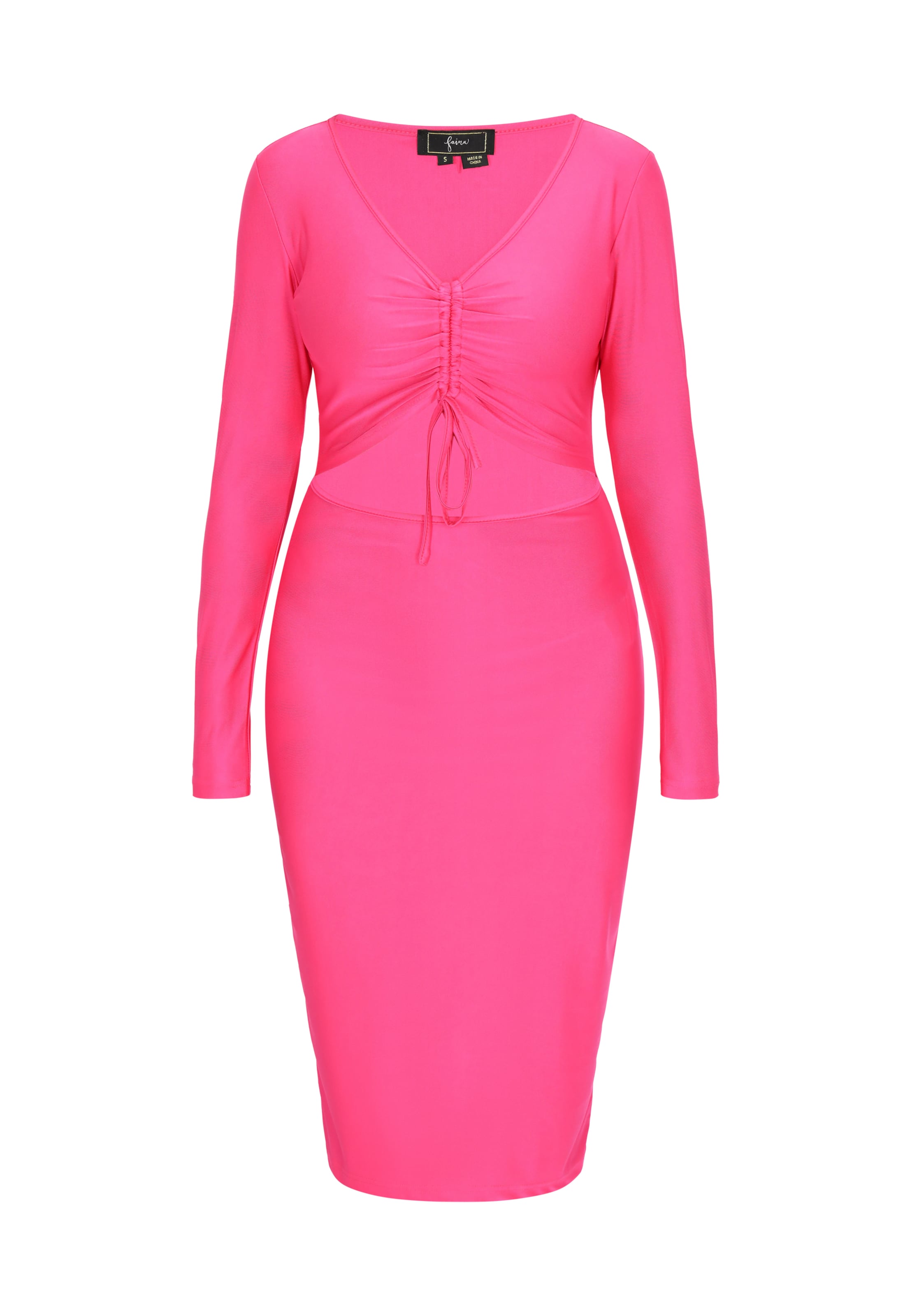 faina Jurk in Roze: voorkant