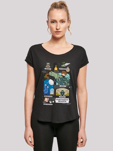 F4NT4STIC Shirt 'Fantastic Beasts 2 Chibi Newt' in Zwart: voorkant