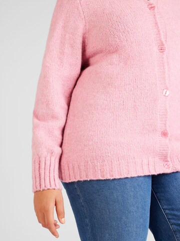 ONLY Carmakoma Knit Cardigan 'CALISTA' in Pink